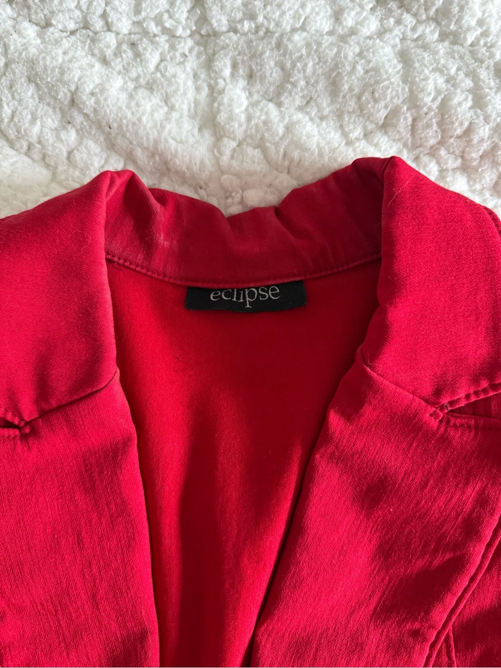 Eclipse Red Single-Button Ruched-Sleeve Blazer - Picture 2 of 5